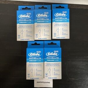 Oral-B Glide Pro-Health Threader Floss 30 Single Use Packets Original x5